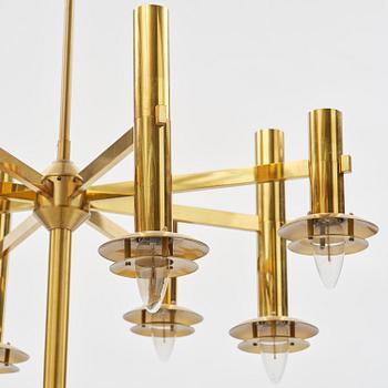 Holger Johansson, an imposing pair of ceiling lamps, Westal, Bankeryd, 1970s.