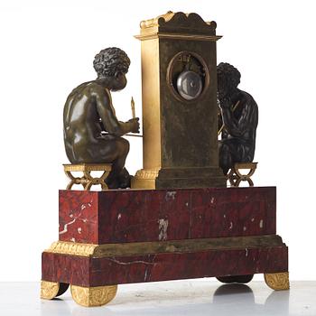 A "Mer Du Blanche, Mer Du Nord" mantel clock, French Empire, early 19th century.