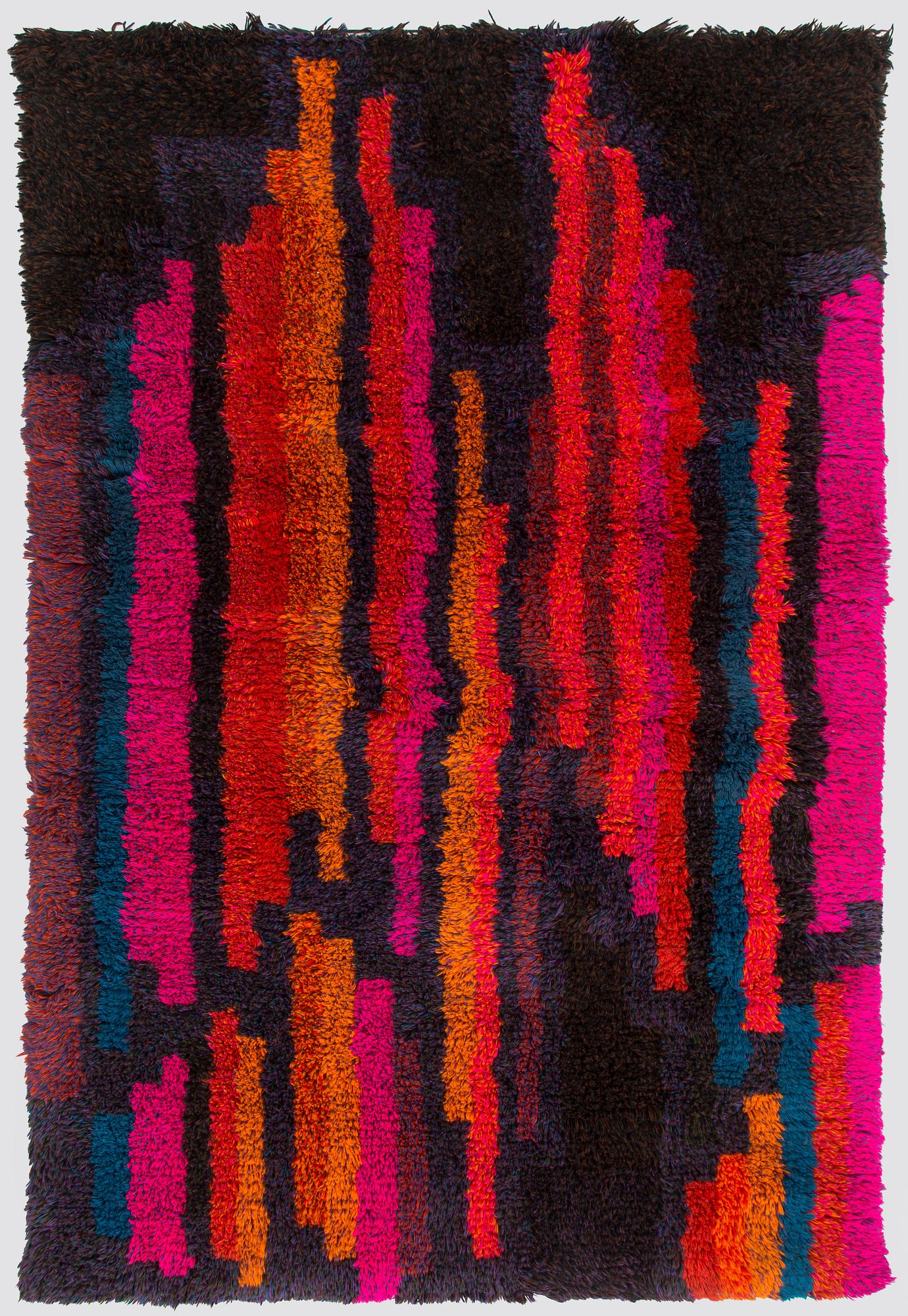 Oili Mäki, rya, triptyk, "Sibelius VII sinfoni", sannolikt unik, signerad Oili Mäki. À ca 215 x 140 cm.