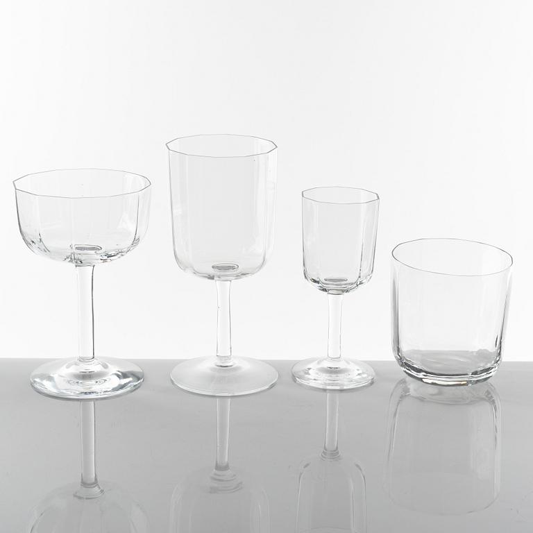 A 26 pieces glass service, "Oktav" by Bertil Vallien for Kosta Boda, Sweden.