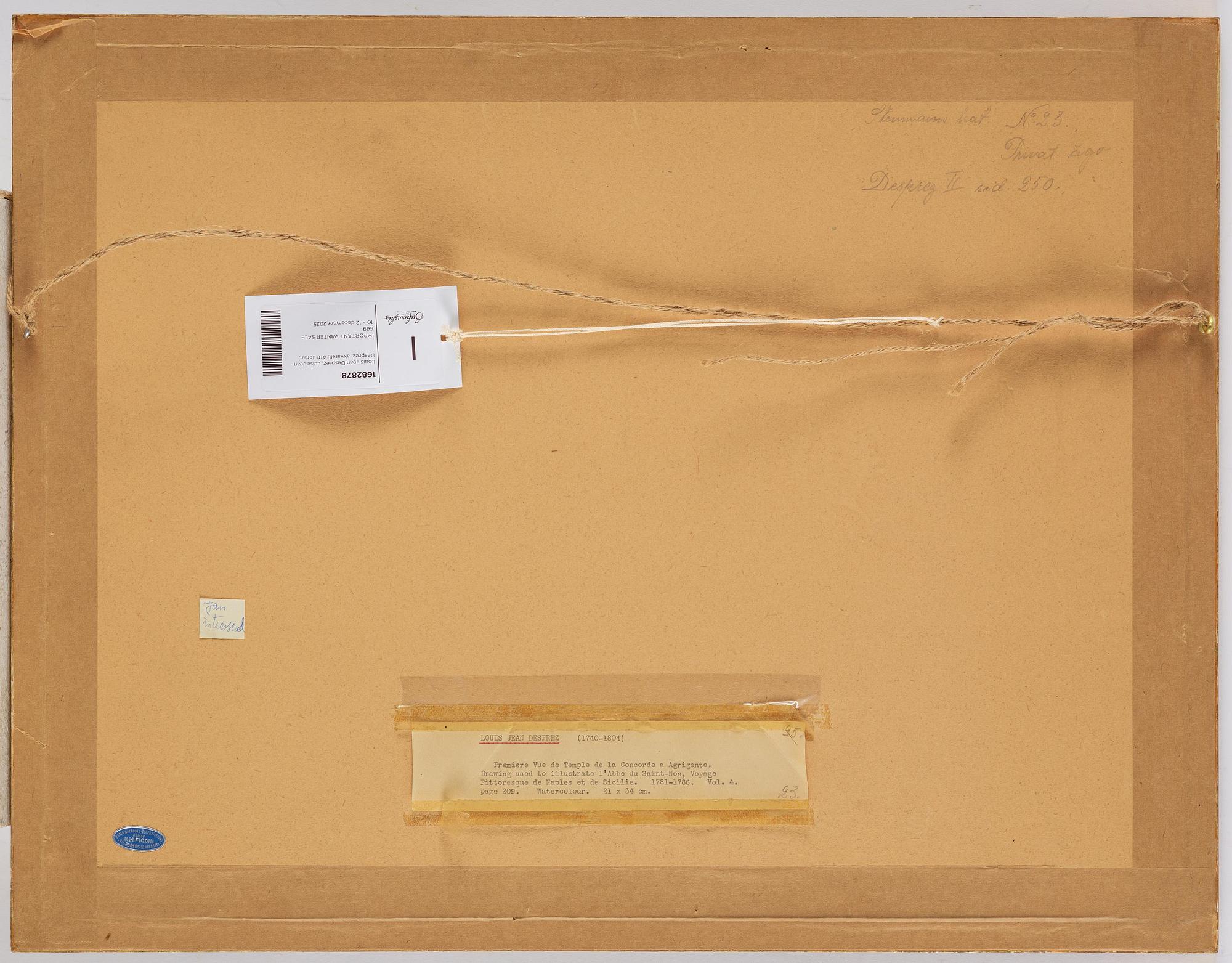 Louis Jean Desprez, ”Le Temple de la Concorde à Agrigente”.