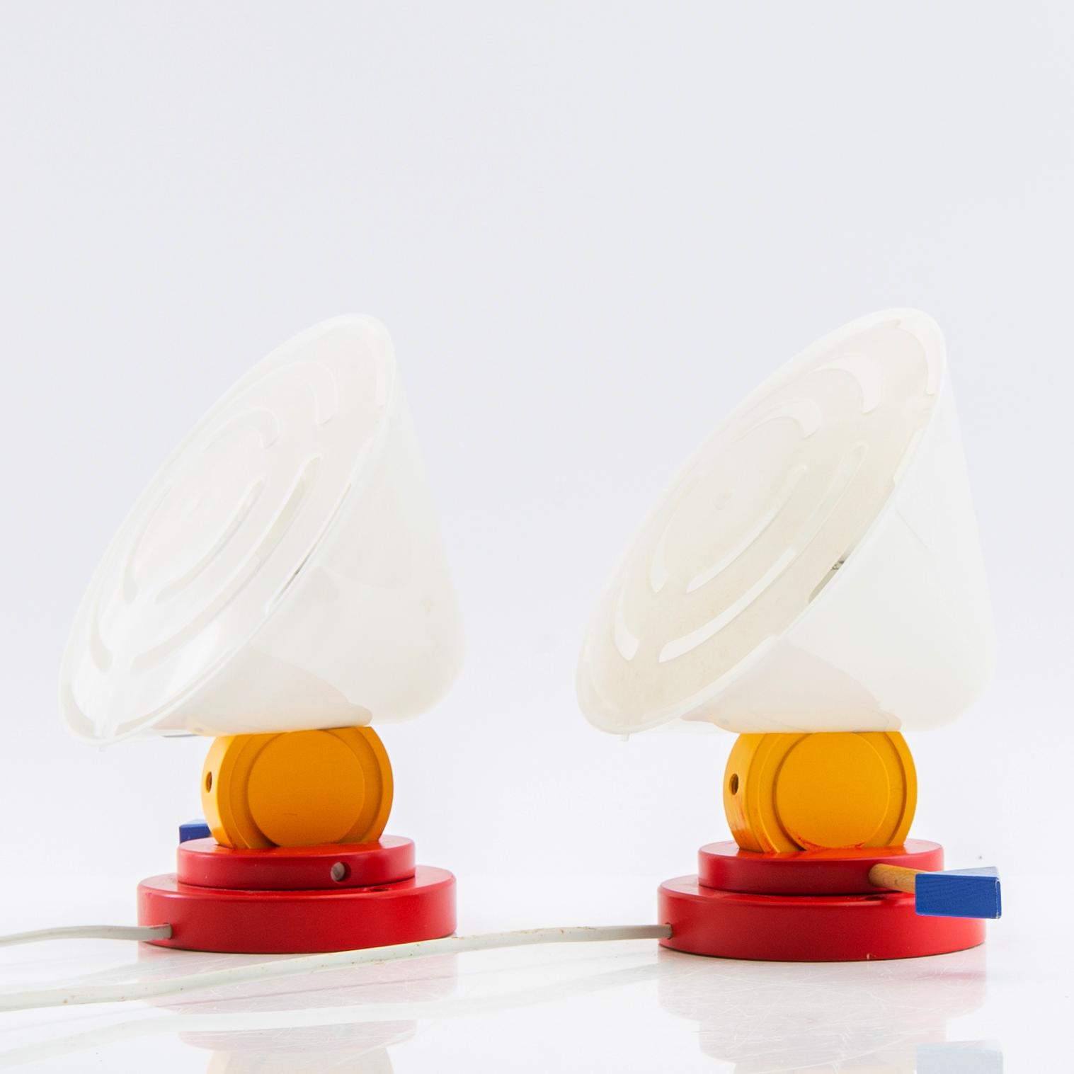 Ettore Sottsass, Wall lamps, a pair, "Stoja", IKEA, 1980s.