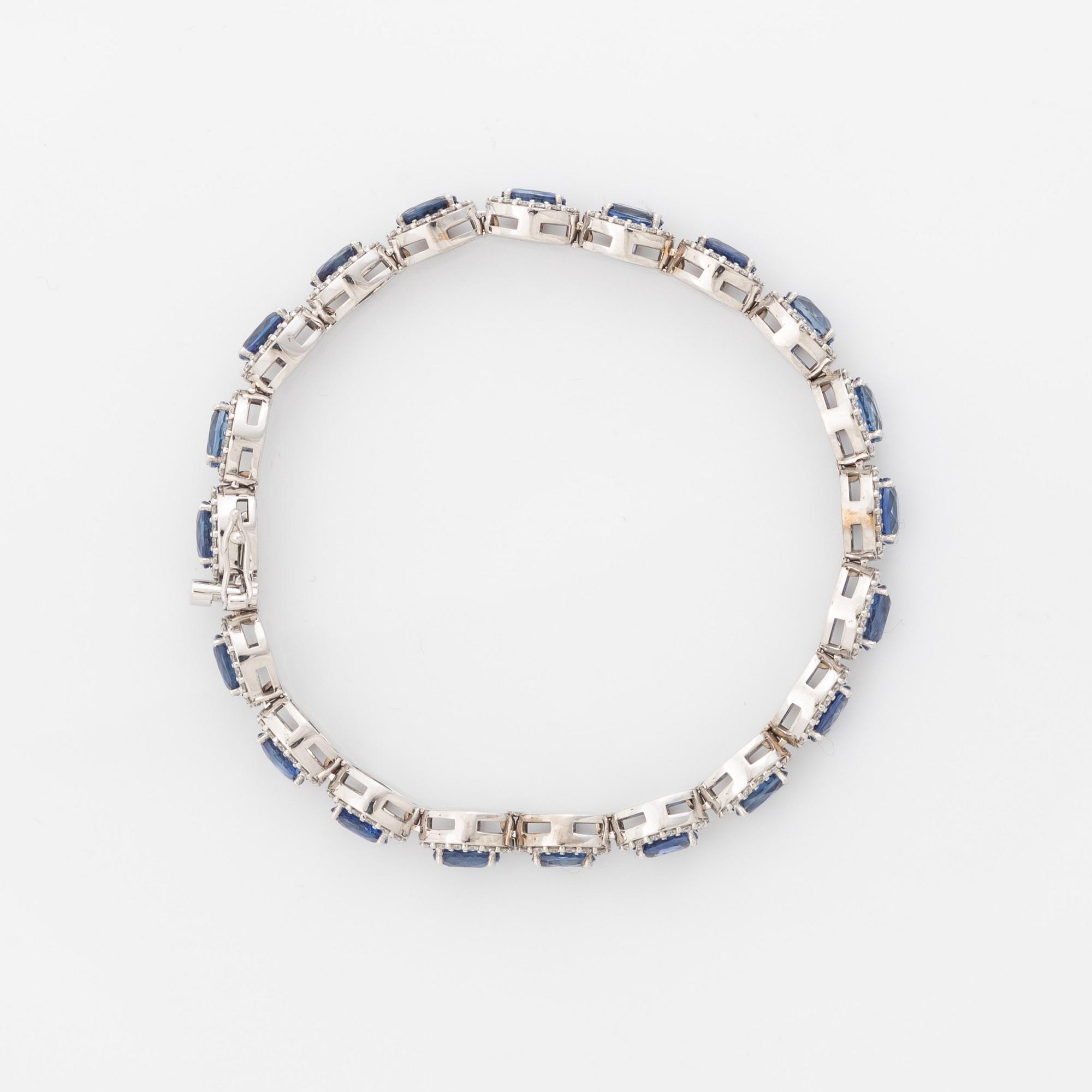 Sapphire and brilliant cut diamond bracelet.