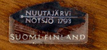 JÄLKIRUOKAKULHOJA, 6 kpl, lasia sekä puuta, Kaj Franck, Nuutajärvi. 1900-luvun loppupuoli.