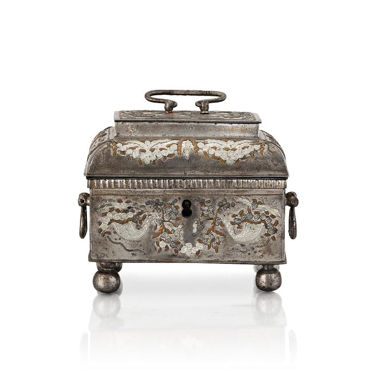 A Russian Tula box width cover, 19th century.
