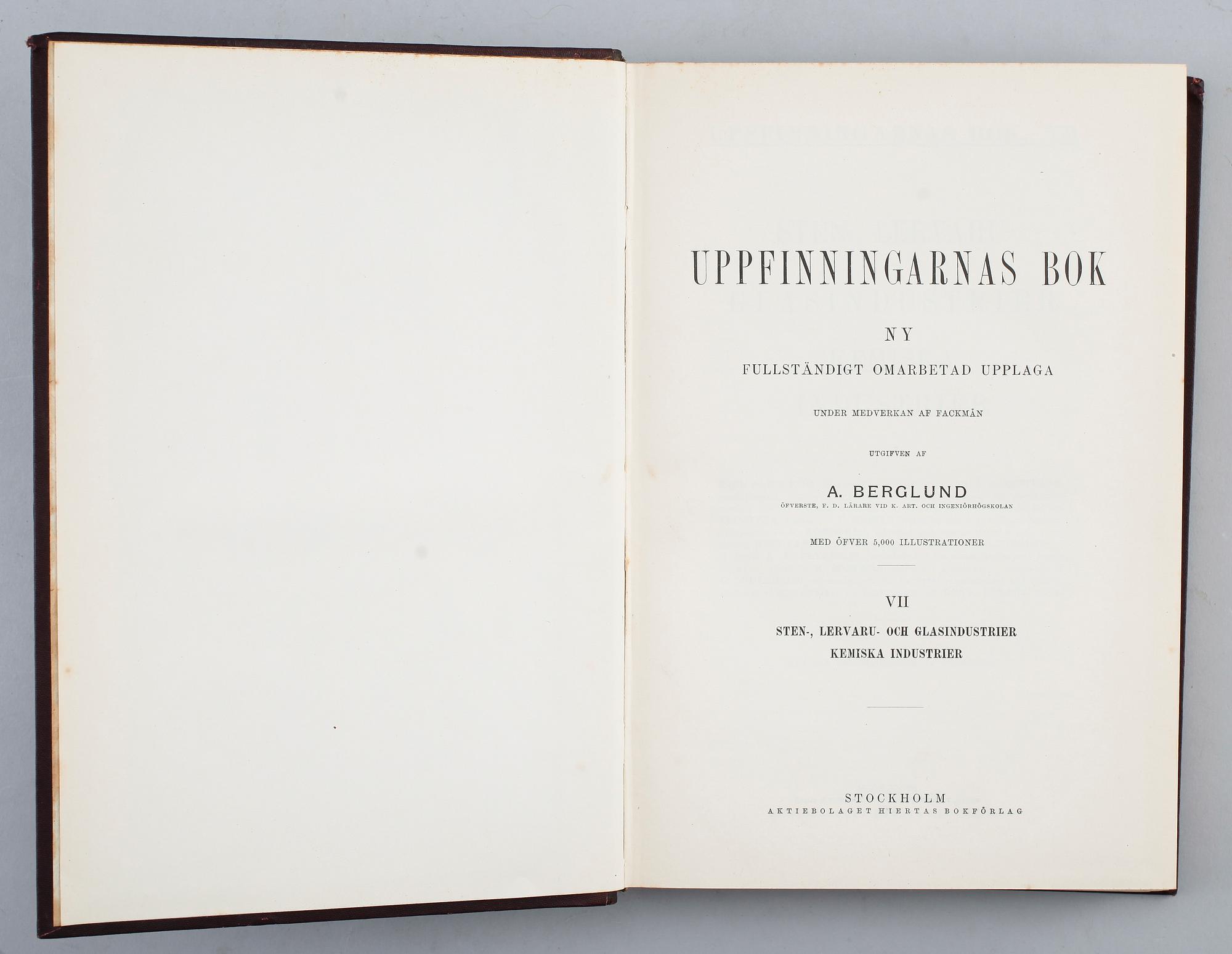 UPPFINNINGARNAS BOK, AB Hiertas bokförlag 1898-1907, 10 volymer.