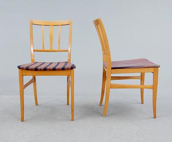 STOLAR, 4 st, "Talavid", Carl Malmsten, Waggeryds Möbelfabrik, 1900-talets andra hälft.