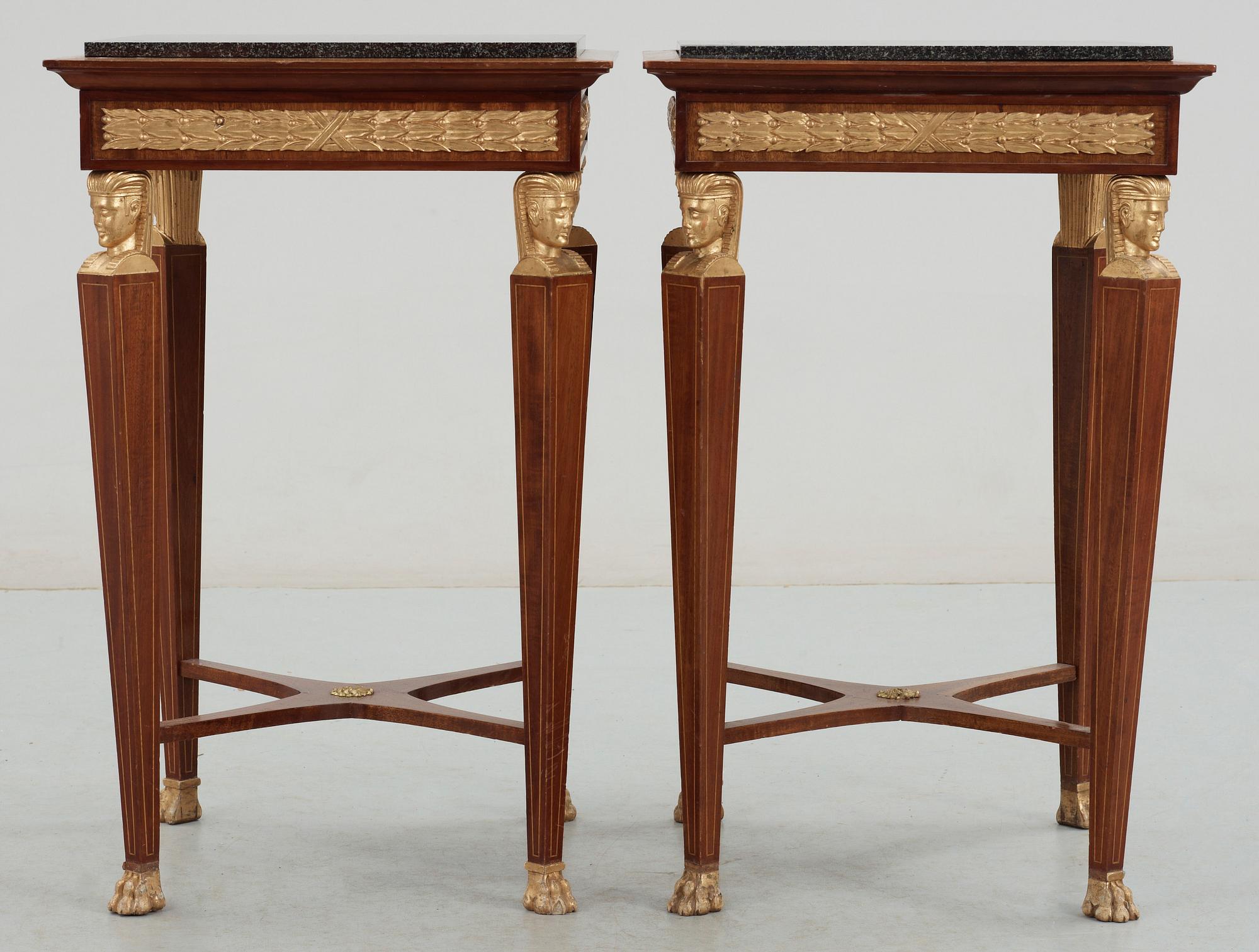 BORD, ett par, empirestil, tidigt 1900-tal.