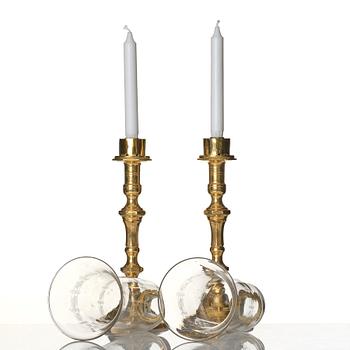 a pair of candle holders, first half of 20th century.