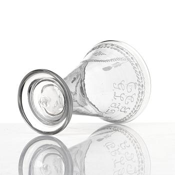 A late Gustavian glass beaker probably from Cedersberg glass manufactory, circa 1800.
