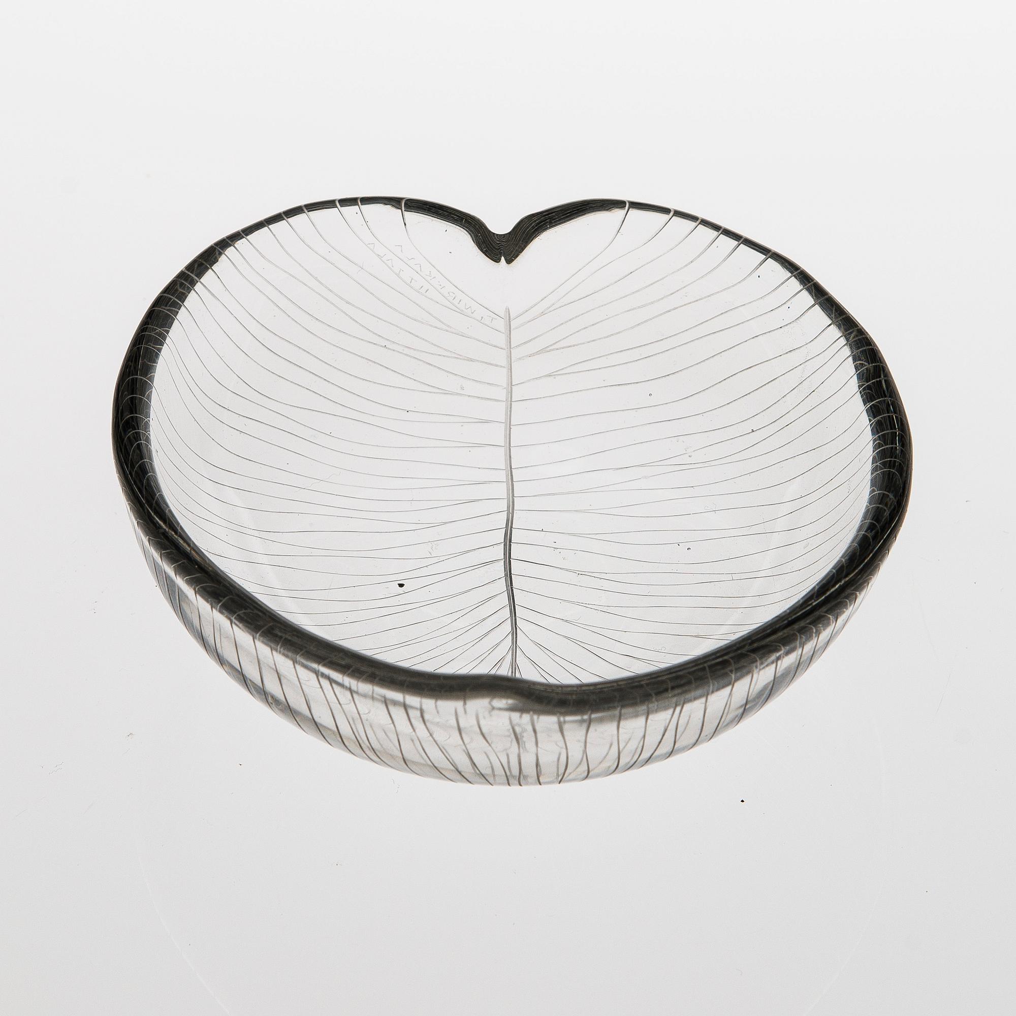 TAPIO WIRKKALA, KULHO, viivahiottua lasia, signeerattu T. Wirkkala Iittala.