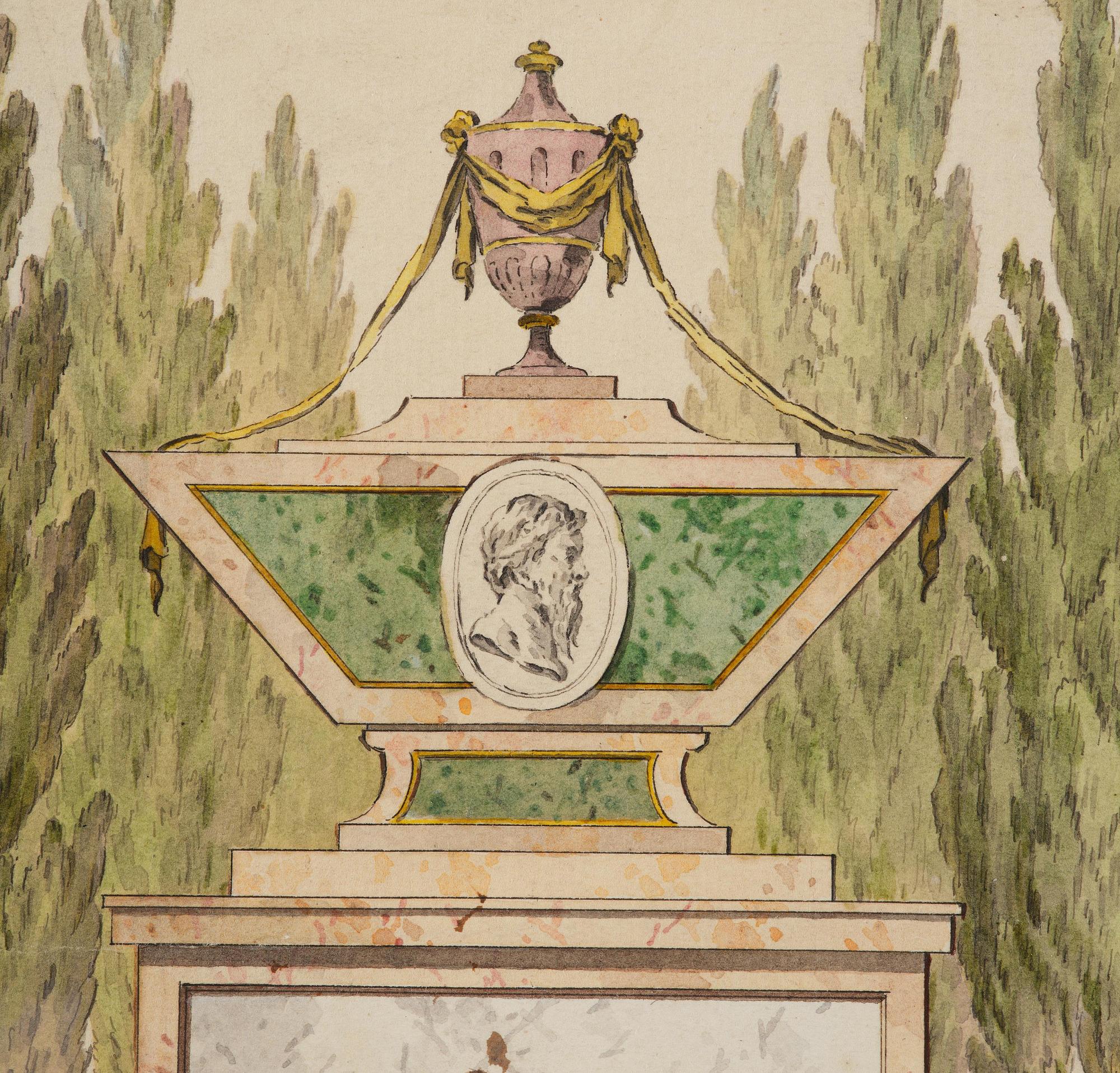 Gustaf III, inscribed, Grave monument.