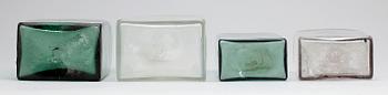 FLASKOR, 4 st, glas, 1800-tal.