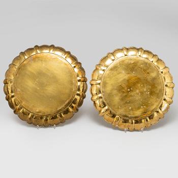 Three brass trays by Lars Holmström, Arvika.