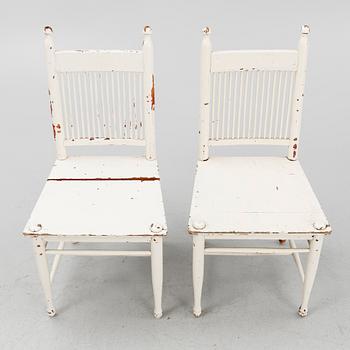 Carl Westman, stolar, 6 st, "Arbetarmöbeln", tidigt 1900-tal.