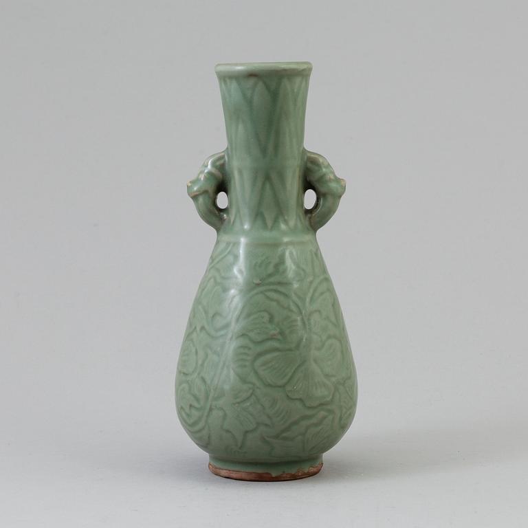 A celdon glazed vase, Qing dynasty, presumably 19th Century.