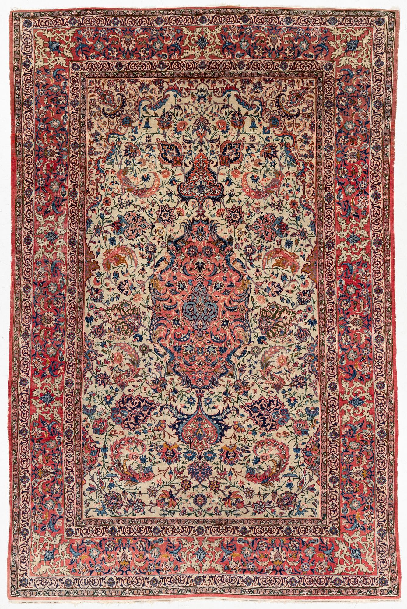 A semi-antique Isfahan carpet, central Iran, c. 325 x 210 cm.