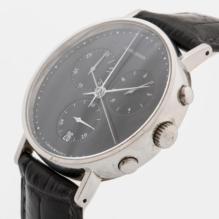 GEORG JENSEN, armbandsur, kronograf design Henning Koppel, 38 mm,