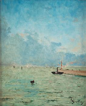 907. Alfred Emile Léopold Stevens, Boats at Sea.
