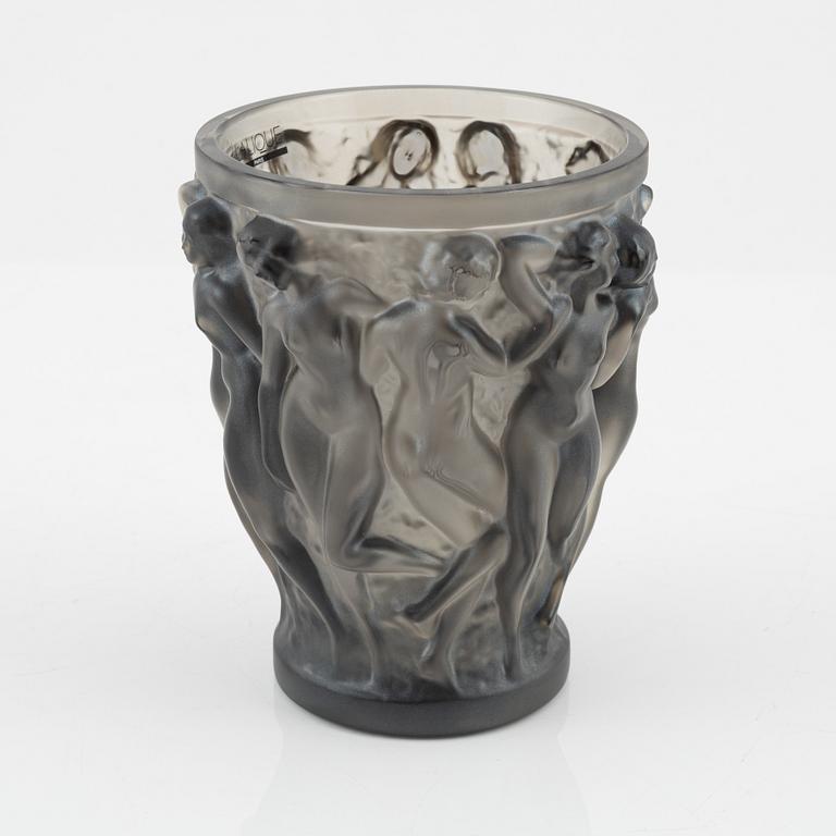 René Lalique, a glass vase, 'Bacchantes', France, signed.