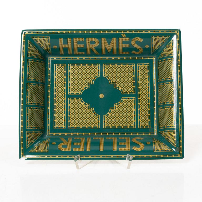 Hermès, a porcelain change tray, "Sellier".