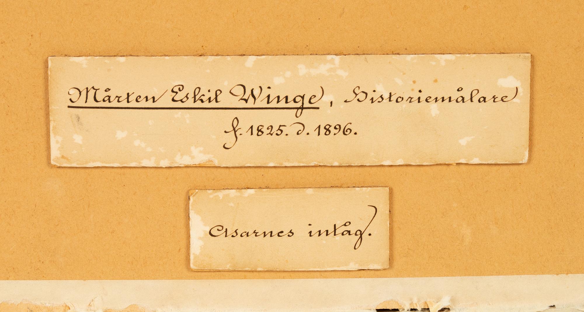 Mårten Eskil Winge, tillskriven, akvarell.