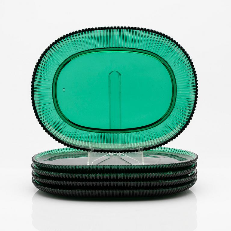 Arthur Percy, Lobster plates, 5 pcs, glass, "Reffla", Gullaskruf, second half of the 20th century.