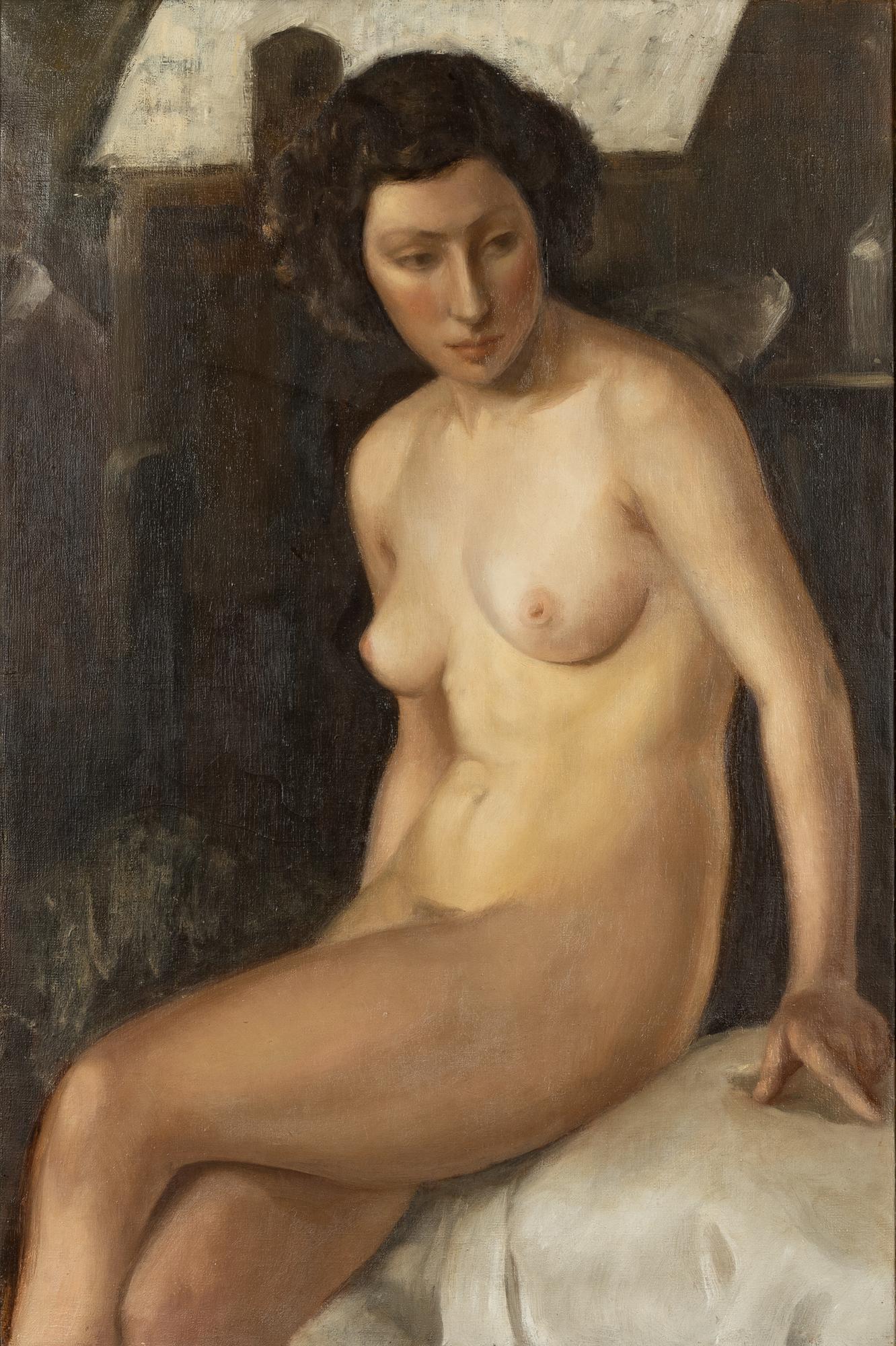 Engelsk skola, 1900-tal, "Model i the studio".