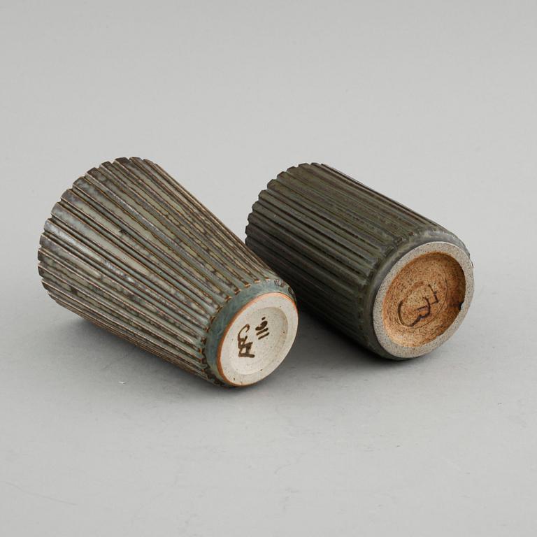 Two stoneware vases by Arne Bang, Denmark, second half of the 20th century.