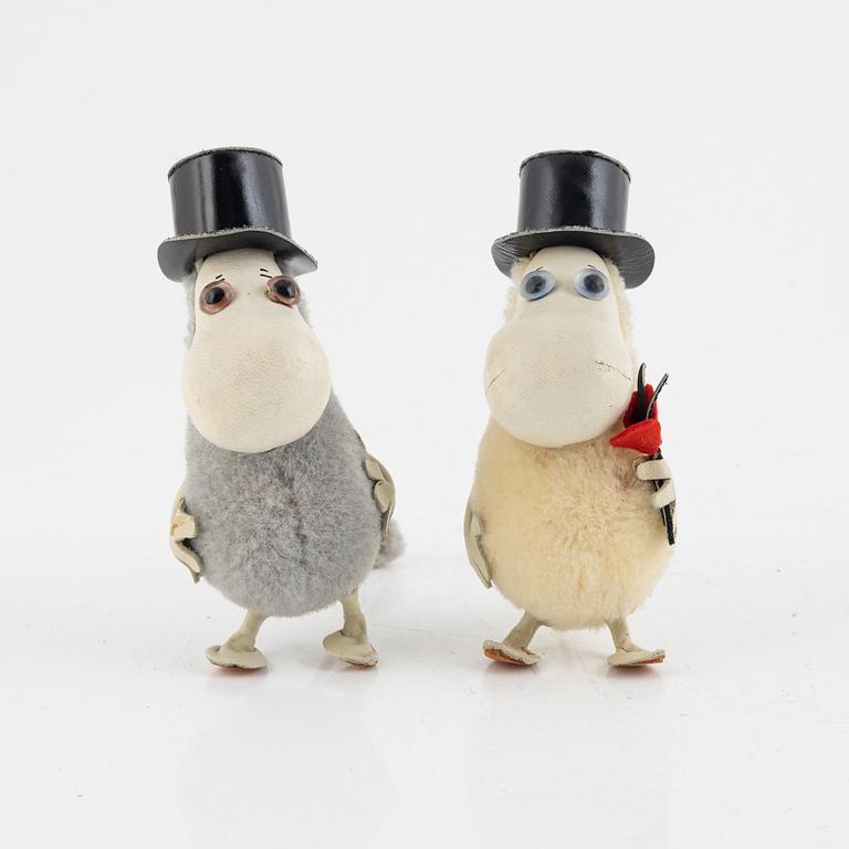 Muminfigurer, 2 st, Atelier Fauni, Finland, 1950/60-tal.