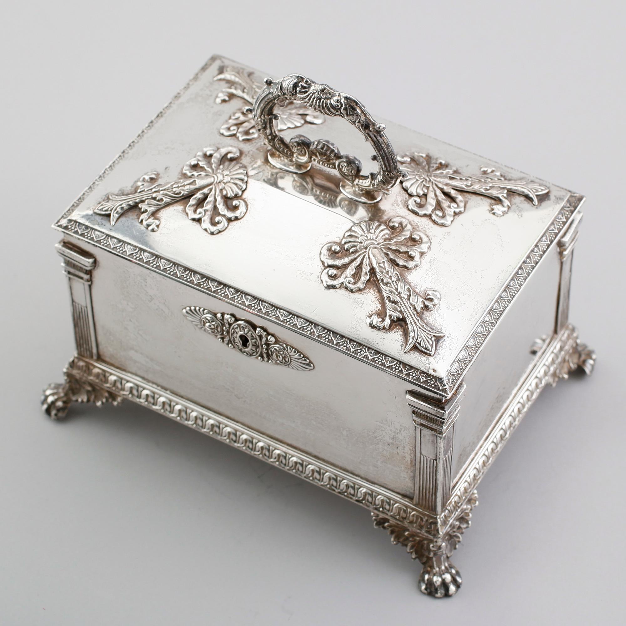 A Swedish 19th century silver sugar-casket, marks of Adolf Zethelius, Stockholm 1828.