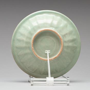 A Longquan celadon twin fish dish, Southern Song dynasty (1127-1279).