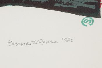 Lennart Rodhe, färgserigrafi, 1980, signerad 59/220.