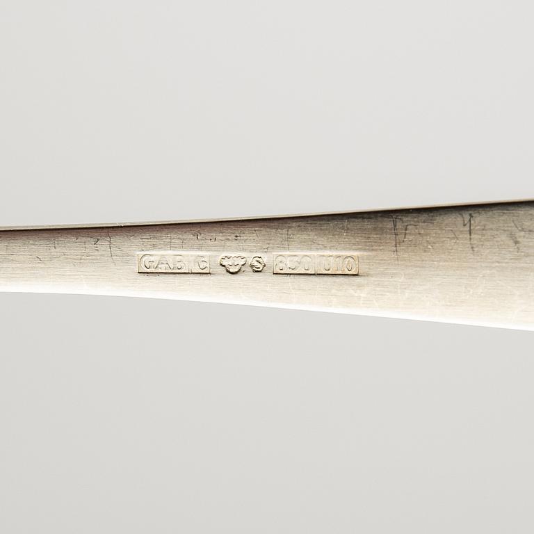 Jacob Ängman, bestickuppsättning, 106 delar, silver, "Rosenholm", GAB, Stockholm, 1900-talets andra hälft.