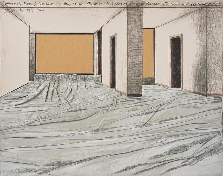 Christo & Jeanne-Claude, "Wrapped Floors, Project for Haus Lange Museum, Krefeld".