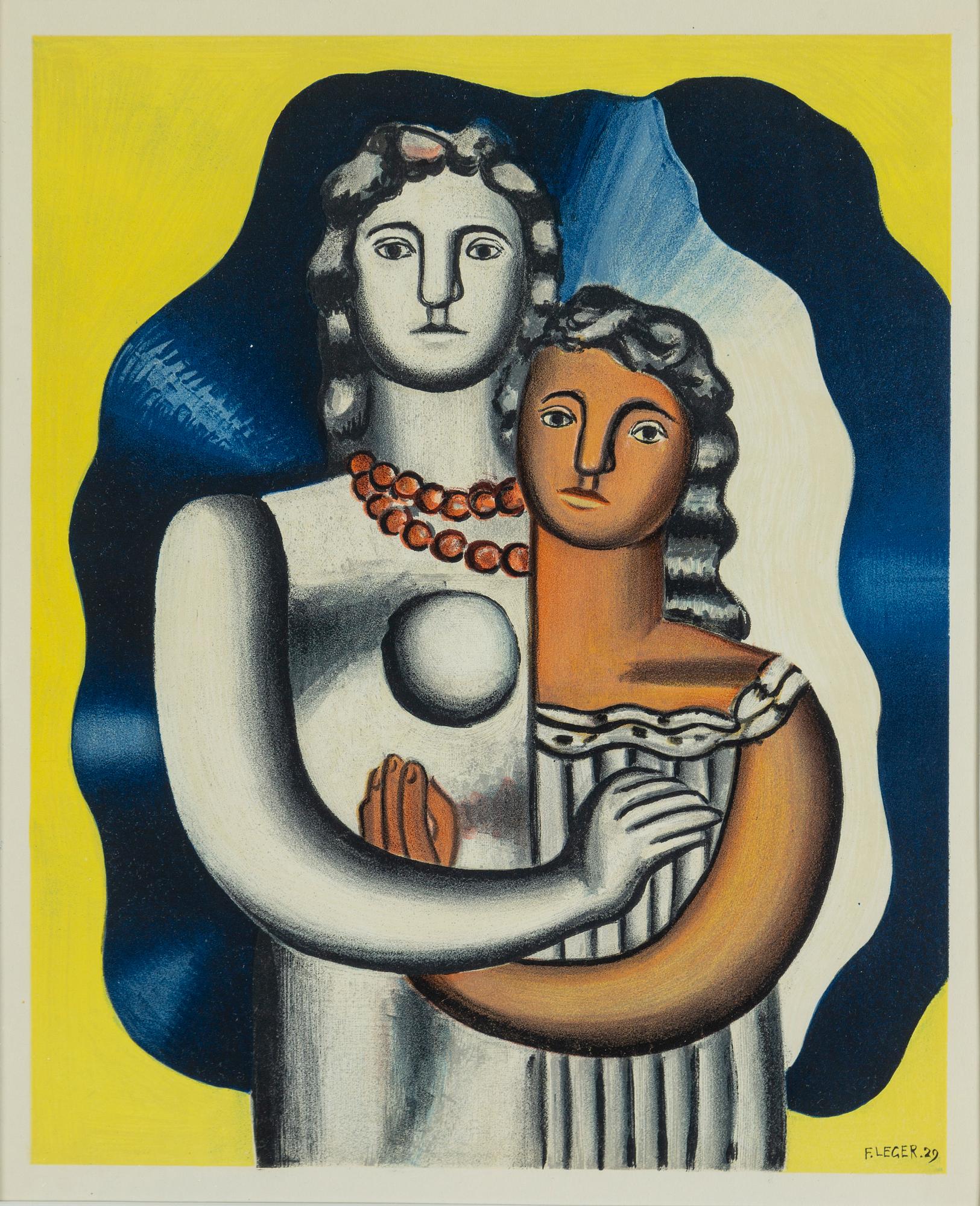 FERNAND LÉGER, after, colour lithographe, signed and dated in print, from Derrière le Miroir no 79-80-81 1955.