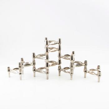 Caesar Stoffic & Fritz Nagel, candlesticks, 12 pcs, Germany, late 20th century.