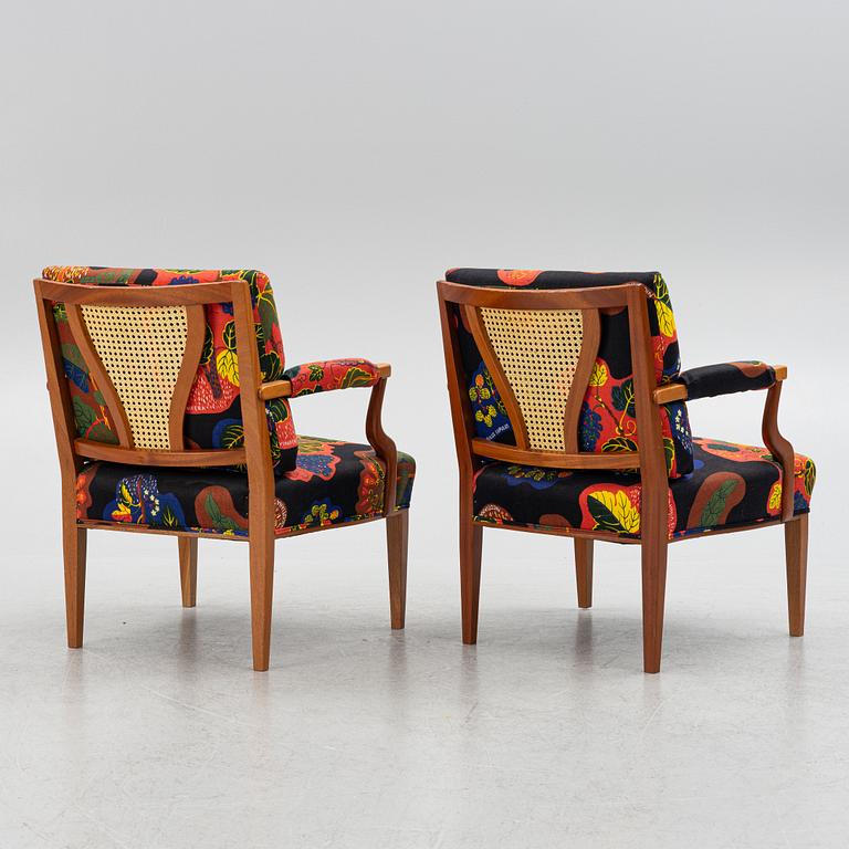 Josef Frank, a pair of model B 969 armchairs, Firma Svenskt Tenn, Sweden.