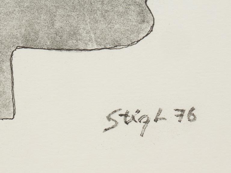 STIG LINDBERG, färglitografi, signerad och daterad -76.