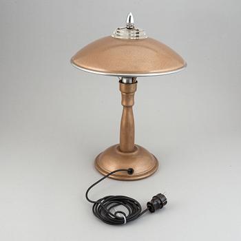 An aluminium table light, 20th Century.