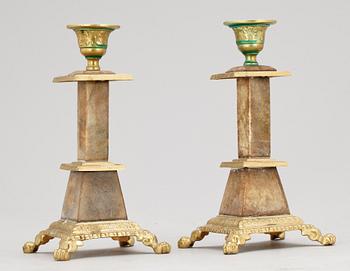 LJUSSTAKAR, ett par, brons, 1800-talets andra hälft.
