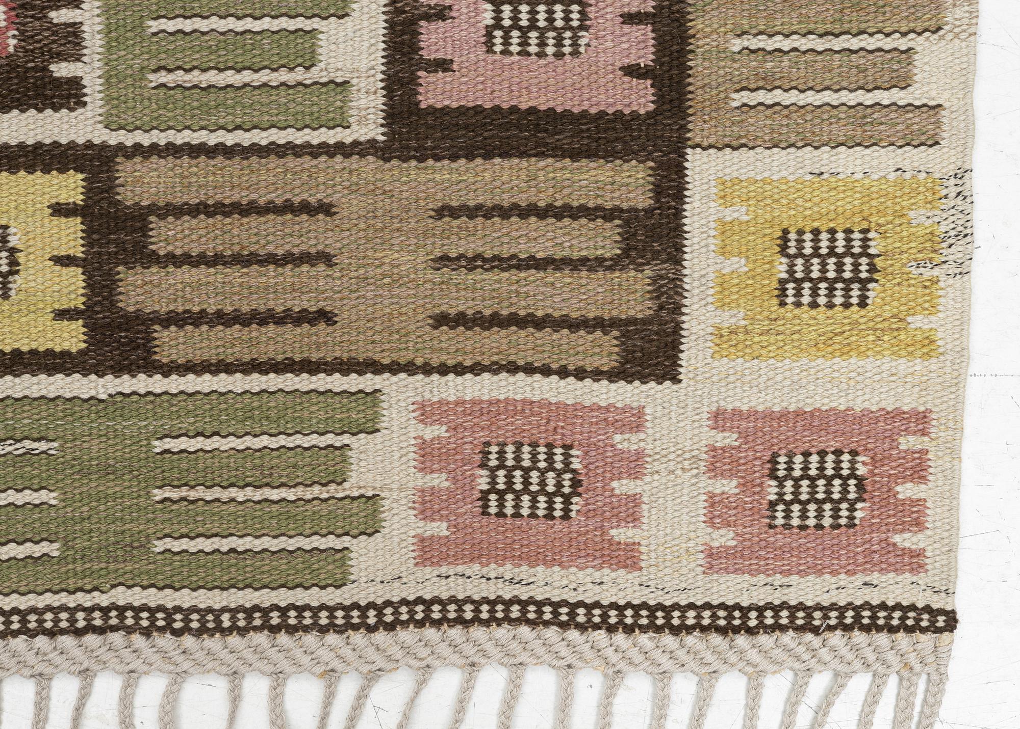 Märta Måås-Fjetterström, a carpet, 'Nyponblomman', flat weave, c. 163 x 105 cm, signed AB MMF.