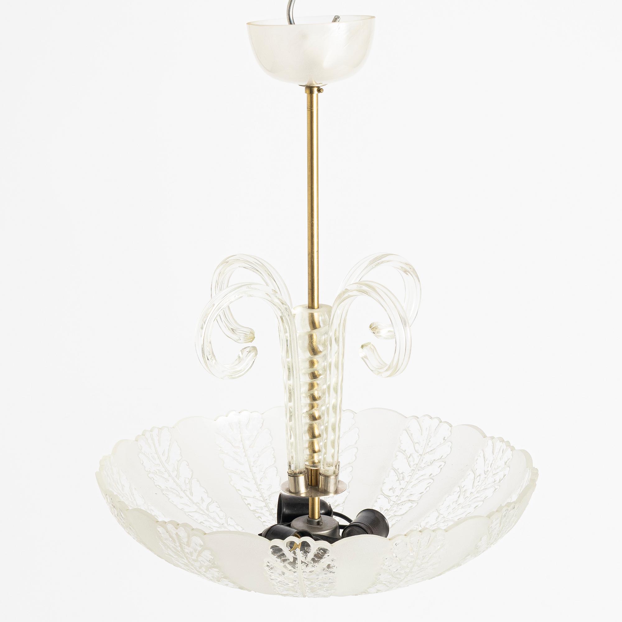 Taklampa, Swedish Modern, Elektroholm AB, Stockholm, 1940/50-tal.