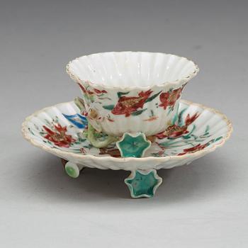 A famille rose cups with stand, Qing dynasty, Yongzheng (1723-35).