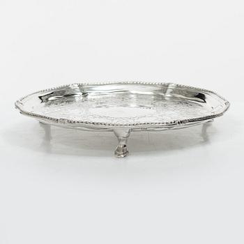 Salver, silver, London, England 1776, William Turton eller Walter Tweedie.