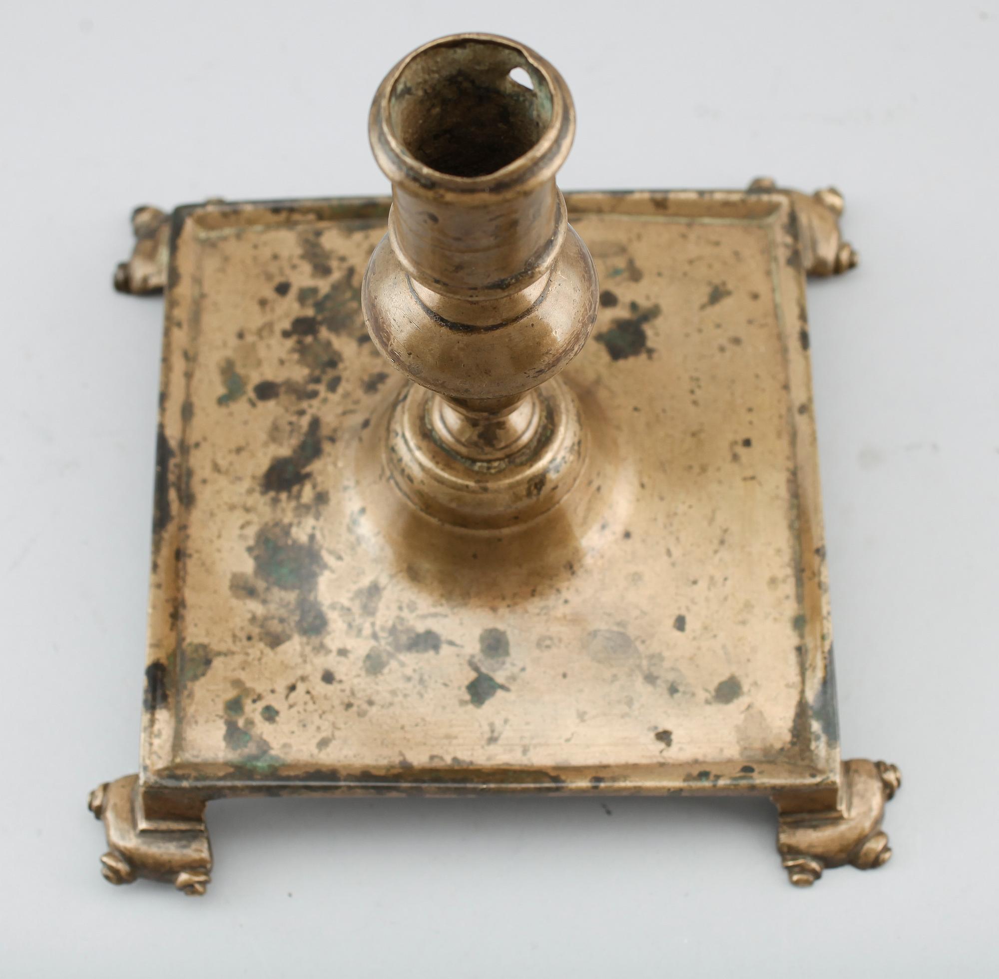 LJUSSTAKE, mässing, 1600-tal.