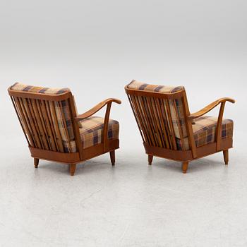 Svante Skogh, fåtöljer, ett par,- Swedish Modern, Förenade Möbelfabrikerna, Linköping, 1940-tal.