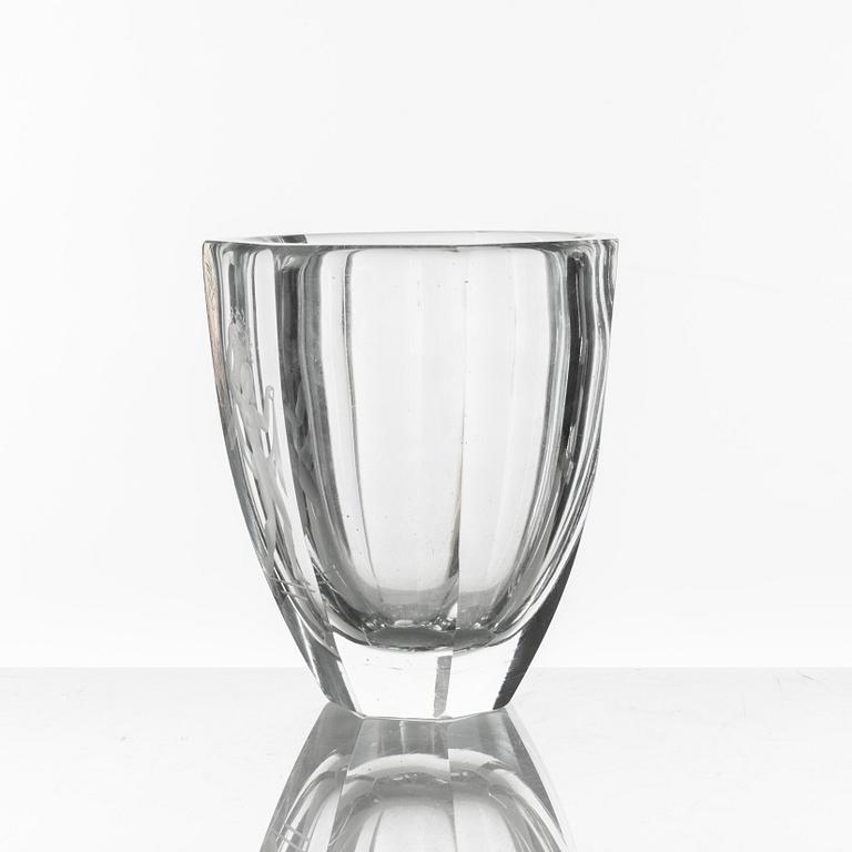 A crystal glass vase, Kosta, Sweden, 20th century.