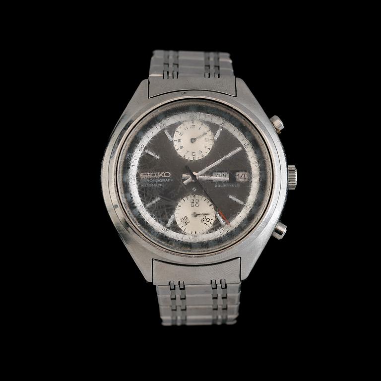 ARMBANDSUR, stål, Seiko Chronograph Automatic, sannolikt 1970-/80-tal.