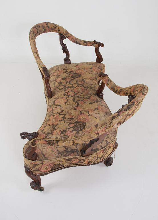 FÄSTMANSSOFFA, nyrokoko, 1800-talets smitt.